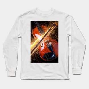 Violin with sparks flying from the bow Long Sleeve T-Shirt